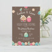 ホリデークッキースワップクッキー&ココアチョコレート 招待状 (スタンド正面)