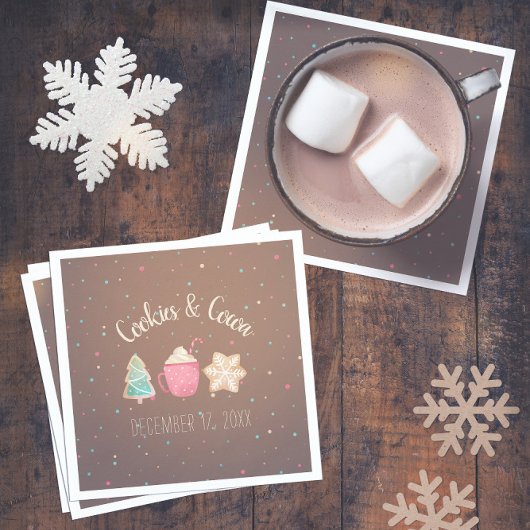 ホリデークッキースワップパーティークリスマスクッキー+ココア スタンダードカクテルナプキン