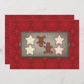 ホリデークッキーベーキングパーティの招待状 招待状 (正面/裏面)