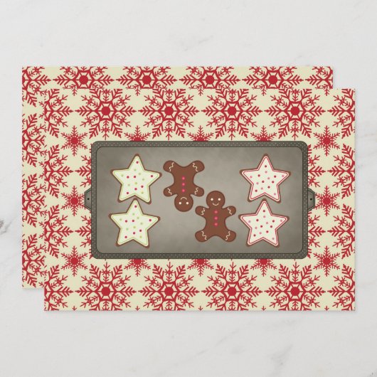 ホリデークッキーベーキングパーティの招待状 招待状 (正面/裏面)