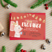 ホリデークッキー交換かわいいマウス 招待状