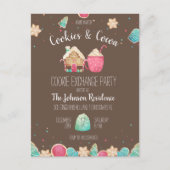 ホリデークッキー交換バジェットパーティの招待状 ポストカード (正面)