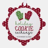 ホリデークッキー交換パーティークリスマスオーブンミッツ オーナメントカード (正面)