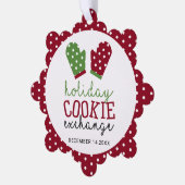 ホリデークッキー交換パーティークリスマスオーブンミッツ オーナメントカード (左)