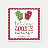 ホリデークッキー交換パーティークリスマスオーブンミッツ スタンダードカクテルナプキン (正面)