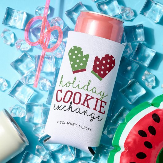 ホリデークッキー交換パーティークリスマスオーブンミッツ スリム缶クーラー (インサイチュ 夏)