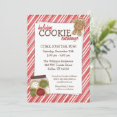 ホリデークッキー交換レッドストライプ招待状 招待状 (スタンド正面)