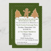 ホリデークッキー交換招待状とレシピカード 招待状 (正面/裏面)