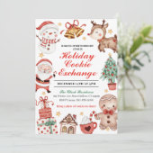 ホリデークッキー交換招待状,クリスマス 招待状 (スタンド正面)