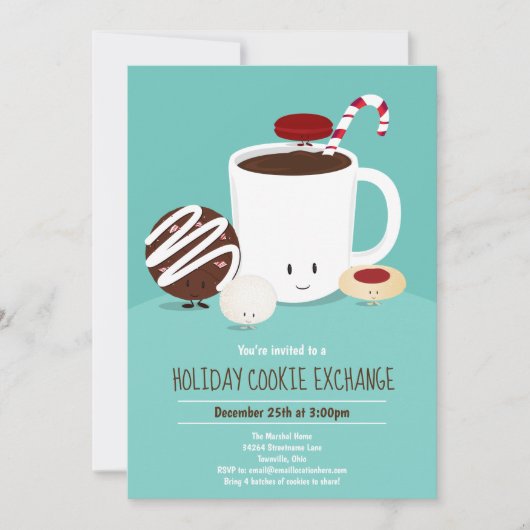 ホリデークッキー交換 招待状 (正面)