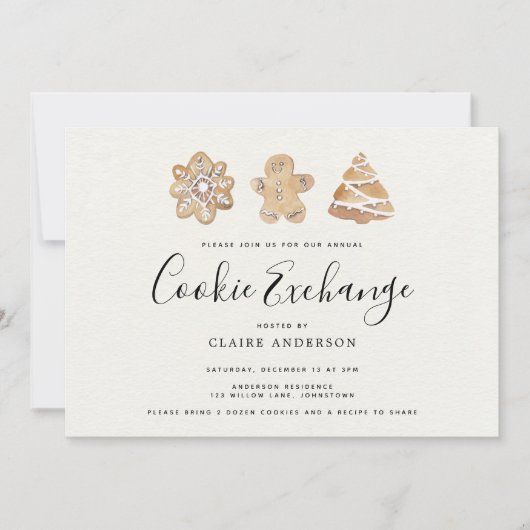 ホリデークッキー交換 招待状 (正面)