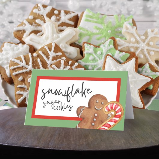 ホリデークッキー折り畳み食品、飲み物または座席表 プレイスカード