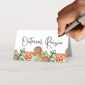 ホリデークッキー折り畳み食品、飲み物または座席表 プレイスカード