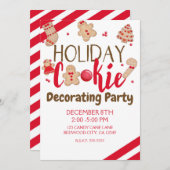 ホリデークッキー飾のパーティーまたは取引所 招待状 (正面/裏面)