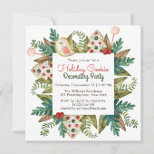 ホリデークッキー飾のパーティー水彩 招待状 (正面)