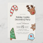 ホリデークッキー飾ズパーティの招待状 招待状 (正面/裏面)