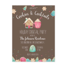 ホリデークッキー&カクテルバジェットパーティー招待状