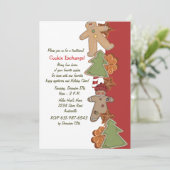 ホリデークッキー-クッキー交換招待状 招待状 (スタンド正面)