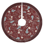 ホリデークラシックフローラウィンターグリーナリークリスマス ブラッシュドポリエステルツリースカート (正面)