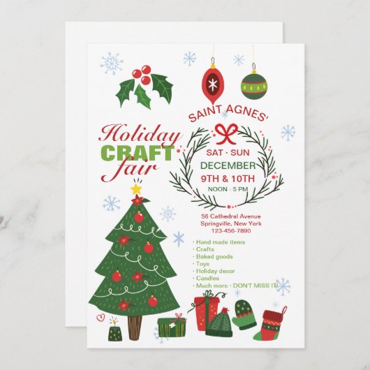 ホリデークラフトフェアのお知らせ シーズンカード (正面/裏面)