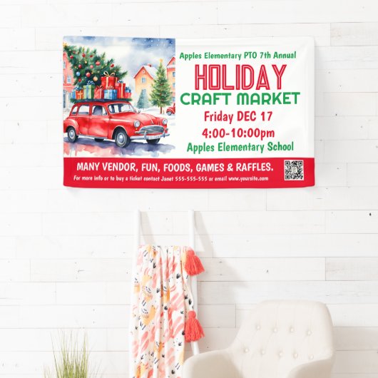ホリデークラフトマーケットPTO PTA教会バナー 横断幕 (インサイチュ)