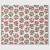 ホリデークリスティマシーハーティ花模様 ラッピングペーパー (フラット)