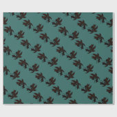 ホリデークリスティマス素朴なポインセチアティール（緑がかった色） ラッピングペーパー (フラット)