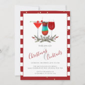 ホリデークリスマスとカクテルパーティードリンク 招待状 (正面)