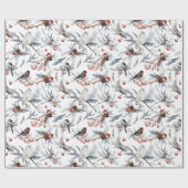 ホリデークリスマスウィンターバードギフトラッピング紙 ラッピングペーパー (フラット)