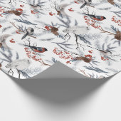 ホリデークリスマスウィンターバードギフトラッピング紙 ラッピングペーパー (角)