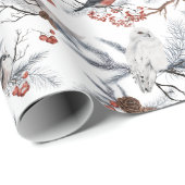 ホリデークリスマスウィンターバードギフトラッピング紙 ラッピングペーパー (ロールコーナー)
