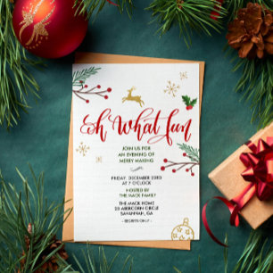 ホリデークリスマスウィンターパーティの招待状 招待状