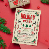ホリデークリスマスウィンターパーティの招待状 招待状