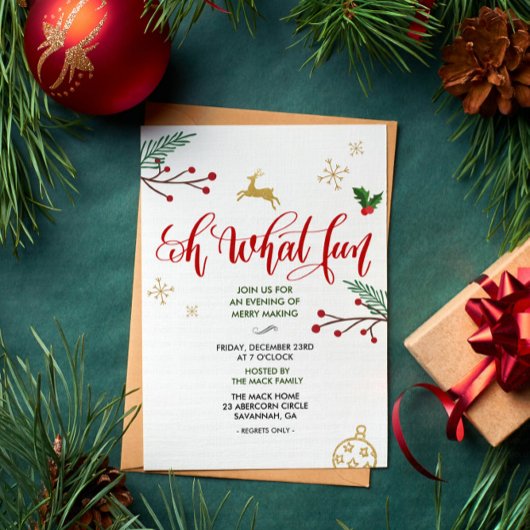 ホリデークリスマスウィンターパーティの招待状 招待状