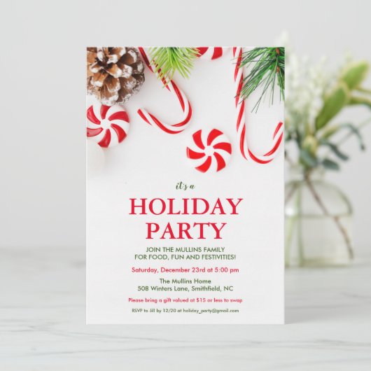 ホリデークリスマスウィンターパーティの招待状 招待状 (スタンド正面)