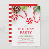 ホリデークリスマスウィンターパーティの招待状 招待状 (正面/裏面)