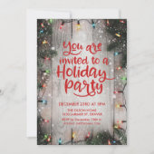 ホリデークリスマスウィンターパーティーライト招待状 招待状 (正面)