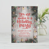 ホリデークリスマスウィンターパーティーライト招待状 招待状 (スタンド正面)
