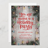 ホリデークリスマスウィンターパーティーライト招待状 招待状 (正面/裏面)