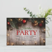 ホリデークリスマスウィンターパーティーライト招待状 招待状 (スタンド正面)