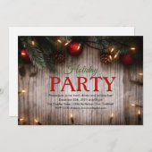 ホリデークリスマスウィンターパーティーライト招待状 招待状 (正面/裏面)