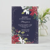 ホリデークリスマスウィンターフローラパーティの招待状 招待状 (スタンド正面)