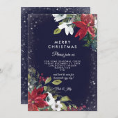 ホリデークリスマスウィンターフローラパーティの招待状 招待状 (正面/裏面)