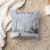 ホリデークリスマスウィンターワンダーランド装飾用クッション クッション (ブランケット)