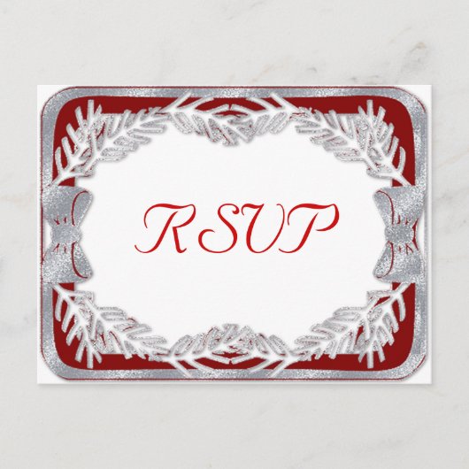 ホリデークリスマスウェディングRSVPポストカード インビテーションポストカード (正面)