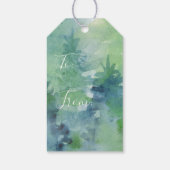 ホリデークリスマスウォーターカラー抽象芸術パインツリーズ ギフトタグ (裏面)