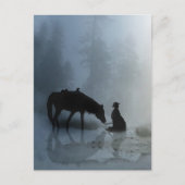 ホリデークリスマスカウボーイアンドホース ポストカード (正面)