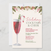ホリデークリスマスカクテルパーティの招待状 招待状 (正面)