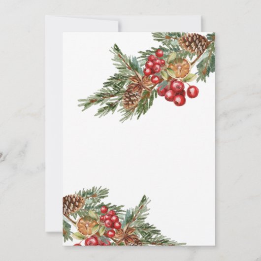 ホリデークリスマスカクテルパーティの招待状 招待状 (裏面)