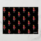 ホリデークリスマスカクテルパーティの招待状 箔シーズンポストカード (裏面)